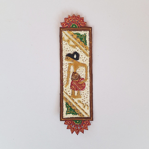 Handcrafted Indonesian Wayang Kulit Brown Frame Leather Fridge Magnet Traditional Cultural Souvenir Refrigerator Home Decor Acce - Product Image 1