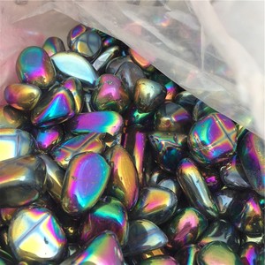 Pierre concassée en particules de cristal arc-en-ciel, pour décoration intérieure DIY, électroplaquée, polie, imitation antique, forme irrégulière - Product Image 3