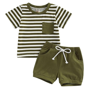 Conjunto de Ropa Infantil al por Mayor, Conjunto de Verano a la Moda para Niños, Ropa Informal para Niños, Conjunto Cómodo de Camiseta y Pantalones Cortos - Product Image 1