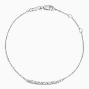 0.23 CTW Lab Grown Diamond Women's 14K White Gold Petite Tennis Bar Bracelet IGI Certified Rhodium Plated Minimal Fine Jewelry - Product Image 2