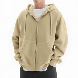 Sudadera con capucha de forro polar para hombre, holgada, extragrande, con cremallera completa, gruesa y cálida para invierno - Product Image 2