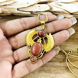 Nouveau Collier Femme en Laiton Plaqué Or 18 carats, Pendentif Scarabée Bohème Ethnique, Design 2026, pour Vente en Gros OEM ODM - Product Image 6