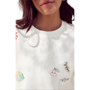 T-shirt personnalisé pour femme grande taille, uni, décontracté, d'été, col rond, manches classiques, tricoté, avec logo, 100% coton, coupe ample - Product Image 4