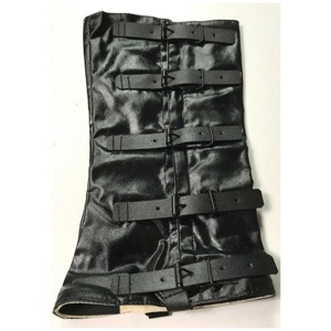 Nuevas reproductaciones de polainas de la era de la Guerra Civil, también conocidas como polainas o protectores de pantalones, hechas de lona negra encerada con cierres de hebilla. - Product Image 2