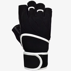 Half Finger Weight Lifting <b>Gloves</b> Black Polyester Gym Fitness Cycling Unisex Adjustable Wrist Strap 0.5kg - Product Image 2