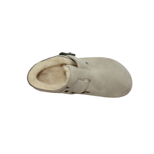 Closed Toe Suede <b>Slippers</b> With Fur Lining And Buckle Detail Winter Insulated Rubber Sole - Product Image 6