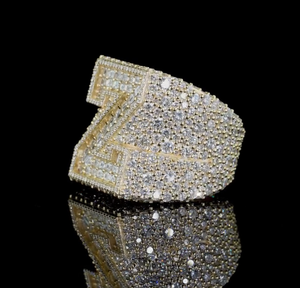 Luxury Geometric <b>Cocktail</b> <b>Ring</b> 18K Solid <b>Gold</b> Baguette Cut Diamond Prong Setting Unisex Engagement Rhodium Plated IGI Certified - Product Image 3