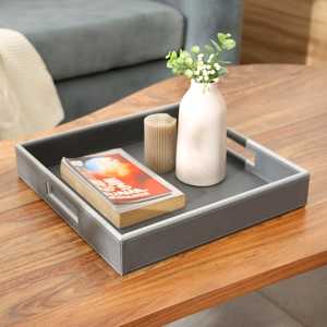 Plateau de service rectangulaire en similicuir design, style moderne, artisanal, écologique, luxe, indispensable pour la cuisine et la salle à manger - Product Image 5