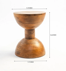 Table d'appoint et tabouret en bois de manguier, ensemble de meubles en bois polyvalent pour le salon, la chambre à coucher, la décoration de la maison et l'usage quotidien - Product Image 1