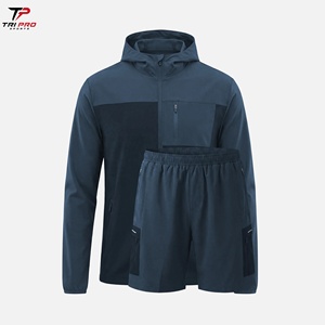 Conjunto Deportivo Ligero y Transpirable 2026, Chaqueta Cortavientos con Capucha y Pantalones Cortos, Traje de Dos Piezas para Hombre, Ropa Deportiva para Exteriores - Product Image 3