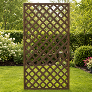 Iron Garden Lattice Trellis Panel Yard <b>Fence</b> Outdoor Climbing Plant Support Privacy Divider Powder Coated Brown - Product Image 3