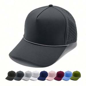 Casquette de baseball d'extérieur à séchage rapide en maille laser, 5 panneaux, style camionneur avec cordon - Product Image 1