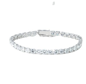 IGI Certified Round Cut Lab Diamond DEF Color VS VVS Clarity Minimalist Stackable Tennis Wedding <b>Bracelet</b> 10K 14K 18K Solid Gold - Product Image 6
