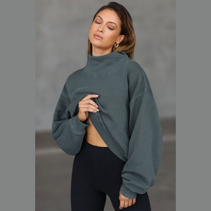 Sudadera con capucha oversize para mujer con ojales metálicos, mezcla de poliéster/algodón, ecológica, estilo urbano personalizado, con cremallera y ojales metálicos - Product Image 2