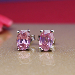 Boucles d'oreilles en saphir rose faites à la main en Inde, bijoux en argent sterling 925 pour femmes et filles, à porter lors d'occasions spéciales - Product Image 3