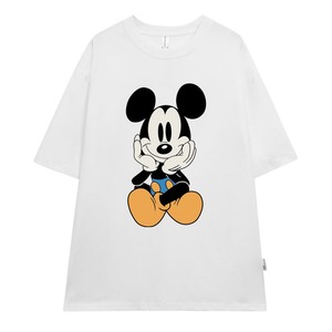 T-shirt unisexe en coton de haute qualité avec imprimé souris de dessin animé mignon, coupe oversize, style streetwear décontracté, logo personnalisé, commandes en gros - Product Image 2