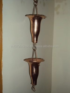 Cadena de Lluvia Colgante de Cobre con Diseño Floral para Decoración de Jardín Exterior - Product Image 5