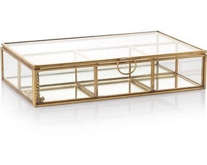 Acrylic <b>Storage</b> Box with Wooden Lid Modern Design Rectangle Shape 21x14x8cm for Kitchen & Bathroom <b>Storage</b> - Product Image 2