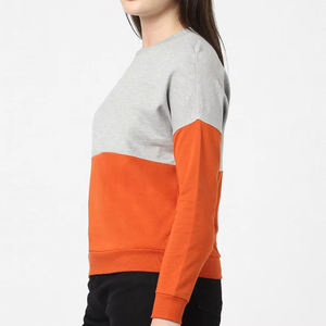 เสื้อสเวตเชิ้ตคอกลมสีบล็อกสำหรับผู้หญิง แขนยาว ผ้าถักผสมฝ้าย สวมใส่สบายๆ ในฤดูใบไม้ร่วง มีกระเป๋า - Product Image 3