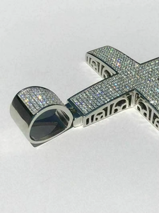 Colgante de Cristal con Cruz y Diamantes de Imitación, Plata 925, Aleación de Zinc, Microincrustaciones, Joyería Religiosa Unisex de Moda - Product Image 5