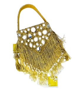 Bolsos Potli de Diseño para Novias, con Cuentas, Patrón Sólido, Capacidad de 1-1.9L, Multifuncionales, para Fiestas Nocturnas, Ring Craftstages International - Product Image 1