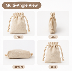 Sacs cadeaux en coton avec cordon de serrage, logo personnalisé, 6 couleurs, petites pochettes en mousseline, emballage pour bijoux, sacs anti-poussière - Product Image 4