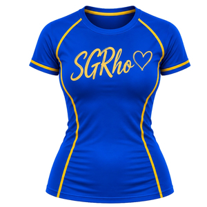 Camiseta de Compresión SGRHO para Mujer, Sigma Gamma Rho, Sororidad Griega, Personalizada, Deportiva, de Manga Corta, Elástica, para Entrenamiento, Venta al Por Mayor - Product Image 1