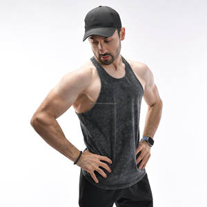 Camisetas sin mangas con logotipo personalizado, camiseta sin mangas de gimnasio al por mayor para hombre, camiseta sin mangas con tirantes estampada informal de verano con agujeros en el brazo y músculos para entrenamiento en gimnasio - Product Image 1