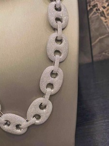 ZAWO HOUSE Collier de luxe en argent 925 plaqué rhodium avec chaîne à maillons en forme de fleur en strass de cristal pour fête unisexe - Product Image 2