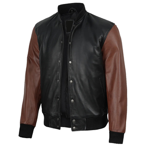 2026 Wholesale City Professional Genuine Leather Men's Jacket Durable High Quality <b>Stand</b> Collar Front Logo High Street Windproof - Product Image 1