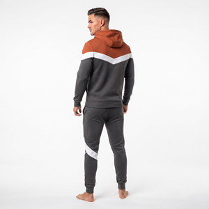 High Quality Men's Three Color Polyester Sports Tracksuit <b>Set</b> Hooded <b>Jogger</b> Pants Regular <b>Size</b> Casual Training Clothing - Product Image 4