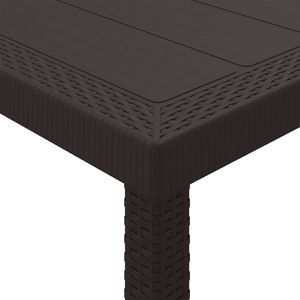 Mesa de Jardín de Ratán Sintético en Color Marrón, 137.80 x 39.37 x 29.13 Pulgadas - Product Image 4