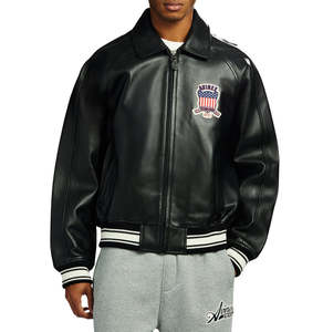 Luxury Customize USA Icon Flight Avirex Bomber <b>Leather</b> <b>Jacket</b> 100% Genuine Cowhide <b>Leather</b> <b>Jacket</b> With Customized OEM ODM - Product Image 3