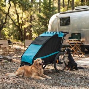 Remorque de vélo pour chien KS-6200, poussette pour animaux de compagnie, cadre en alliage d'aluminium, suspension indépendante, légère, pliage facile, capacité 45-50 kg - Product Image 2
