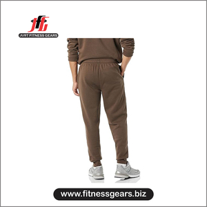 Casual Plus Size Hip Hop <b>Jogger</b> Pants Men's High Elastic Anti-Wrinkle Comfortable Fit Custom Cotton <b>Brown</b> OEM Pockets High - Product Image 2