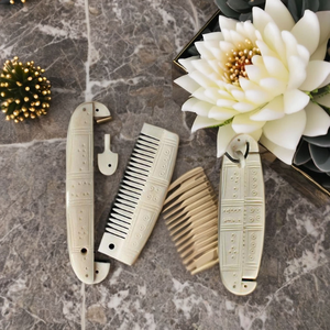 Peigne à cheveux artisanal en os de buffle de qualité supérieure, peigne à barbe naturel en os pour usage en salon, poli à la main, en vente - Product Image 1