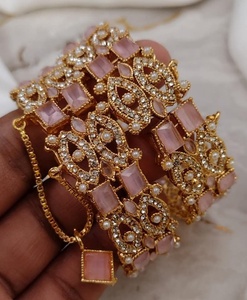 Low Prices Custom Colors <b>Indian</b> Wedding Engagement Party Jewelry Women Antique Handmade Gold Plated Bangles Fashion Jewelery - Product Image 3