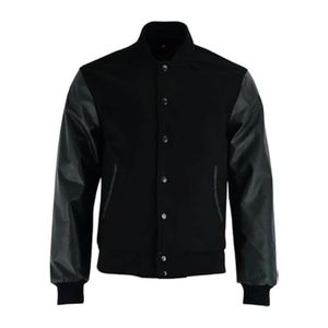Unisex Varsity Jacket Hooded Stand Collar Front <b>Crafted</b> High Quality <b>Wool</b> Fabric Patchwork Design Plus Size Lettermen Jacket - Product Image 6