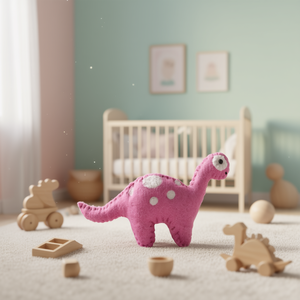 Adorable poupée dinosaure en feutrine pour la décoration de bébés et d'enfants - Product Image 3