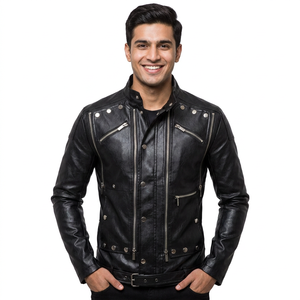 Hot Selling Pro Quality Product Best Winter <b>Men's</b> Slim Leather Jackets Customized Design Leather jacket for <b>men</b> - Product Image 1