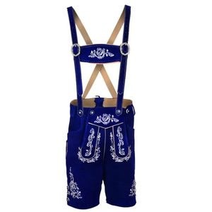 Ensemble de Lederhosen bavarois haut de gamme pour hommes, en cuir de vachette brodé, costume d'Oktoberfest avec OEM - Product Image 1