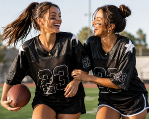 Maillot de football américain surdimensionné pour femmes, sublimé, en maille, vêtements de sport, fournisseur en gros de vêtements personnalisés OEM - Product Image 5