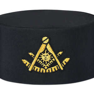 Masonic <b>Hat</b> <b>Band</b> Black with Gold Embroidered Square and Compass Symbol Unisex Adult Party Accessory 56-58CM - Product Image 5