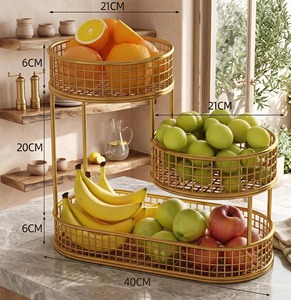 3 In One Metal Black Fruit Basket Stylish Multi Layer Storage Rack For Fruits <b>Vegetables</b> Kitchen Organizer Modern Home Use <b>Stand</b> - Product Image 5