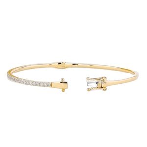 Bracelet jonc en moissanite à coupe ronde, design classique, best-seller 2026, simple, ligne unique, diamant, bracelet tendance, bijoux de mode - Product Image 1