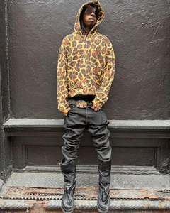 Sudadera con capucha personalizada con estampado de calavera Y2K para hombre, estilo urbano, con cremallera, estampado de leopardo rosa, estilo hip hop, talla grande, venta al por mayor - Product Image 6