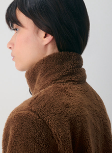 <b>Women's</b> <b>Brown</b> <b>Cardigan</b> Turtleneck Pullover Full Sleeve Solid Color Winter Casual Sweater Short Length Knitted Top - Product Image 2