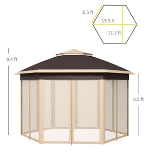 Gazebo Esagonale Pop-Up 13x13 con Rete per Eventi all'Aperto, Giardino, Matrimoni, Feste, Riparo per Pergola e Gazebo - Product Image 3