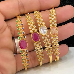 American Diamond Gold Polish Wedding Bangles Perfect Gift Bracelet - Product Image 1