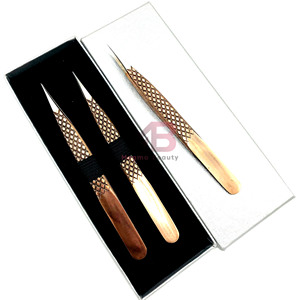 Pinces à cils de qualité supérieure à pointe en fibre et non en fibre pour une isolation précise des cils, extensions de volume, instruments de beauté - Product Image 1